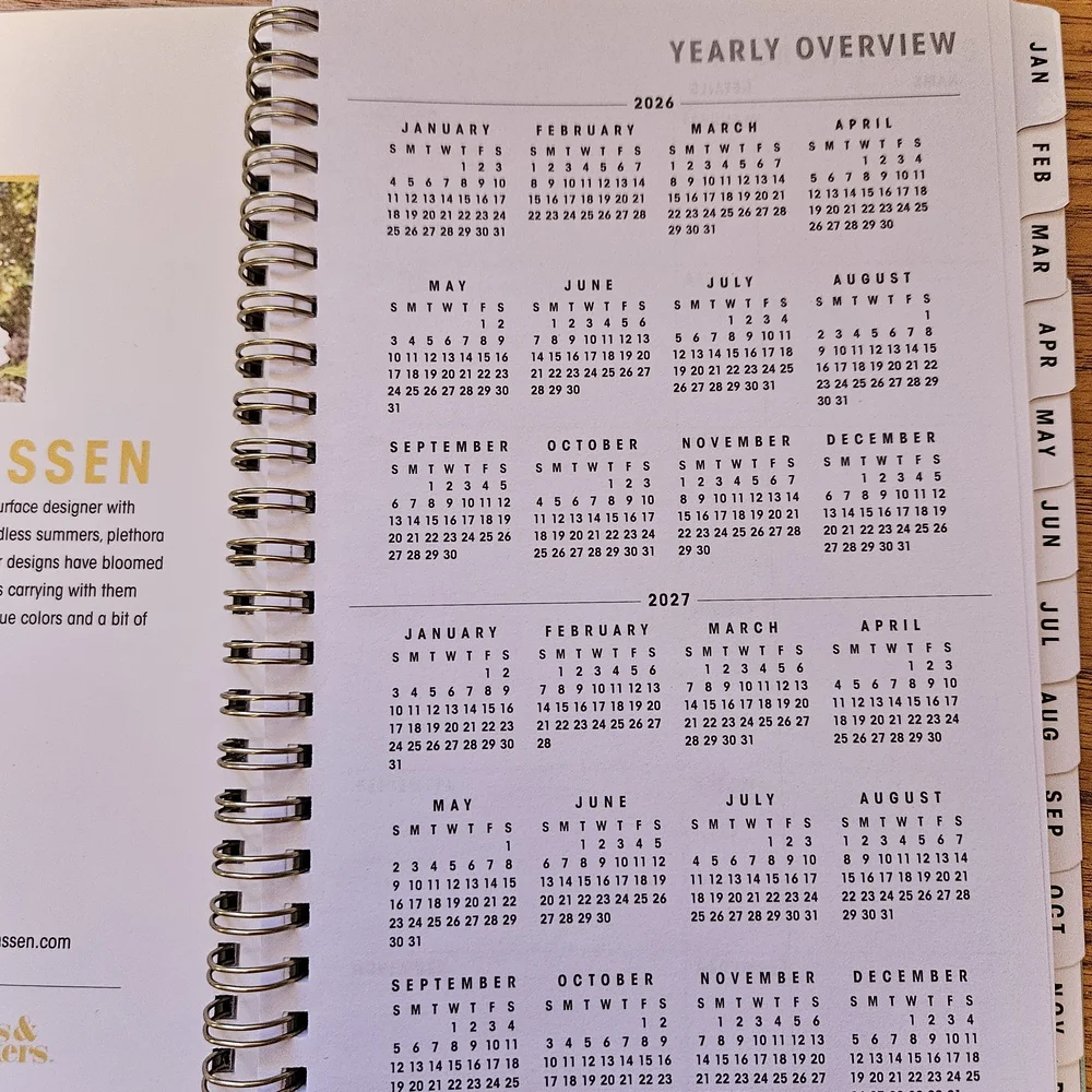 Alison Janssen 2026 Floral Weekly Monthly Planning Calendar